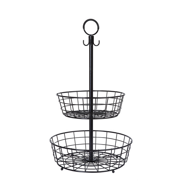 Prep & Savour Countertop French Country 3 Tier Wire Basket Stand For